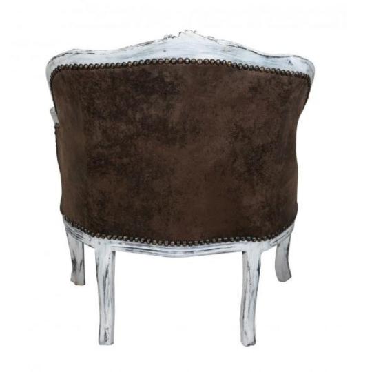 biscottini klasszikus fotel feher szegecses patinas regies design barna borszovet vintage mubor karpitos butor nappali provance provanszi karfas fotel lajos.JPG